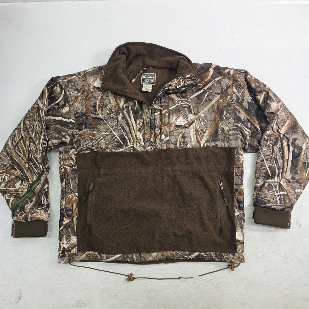 Drake Waterfowl Systems Realtree Max-5 Fleece Quarter Zip Hunting Jacket M *Read